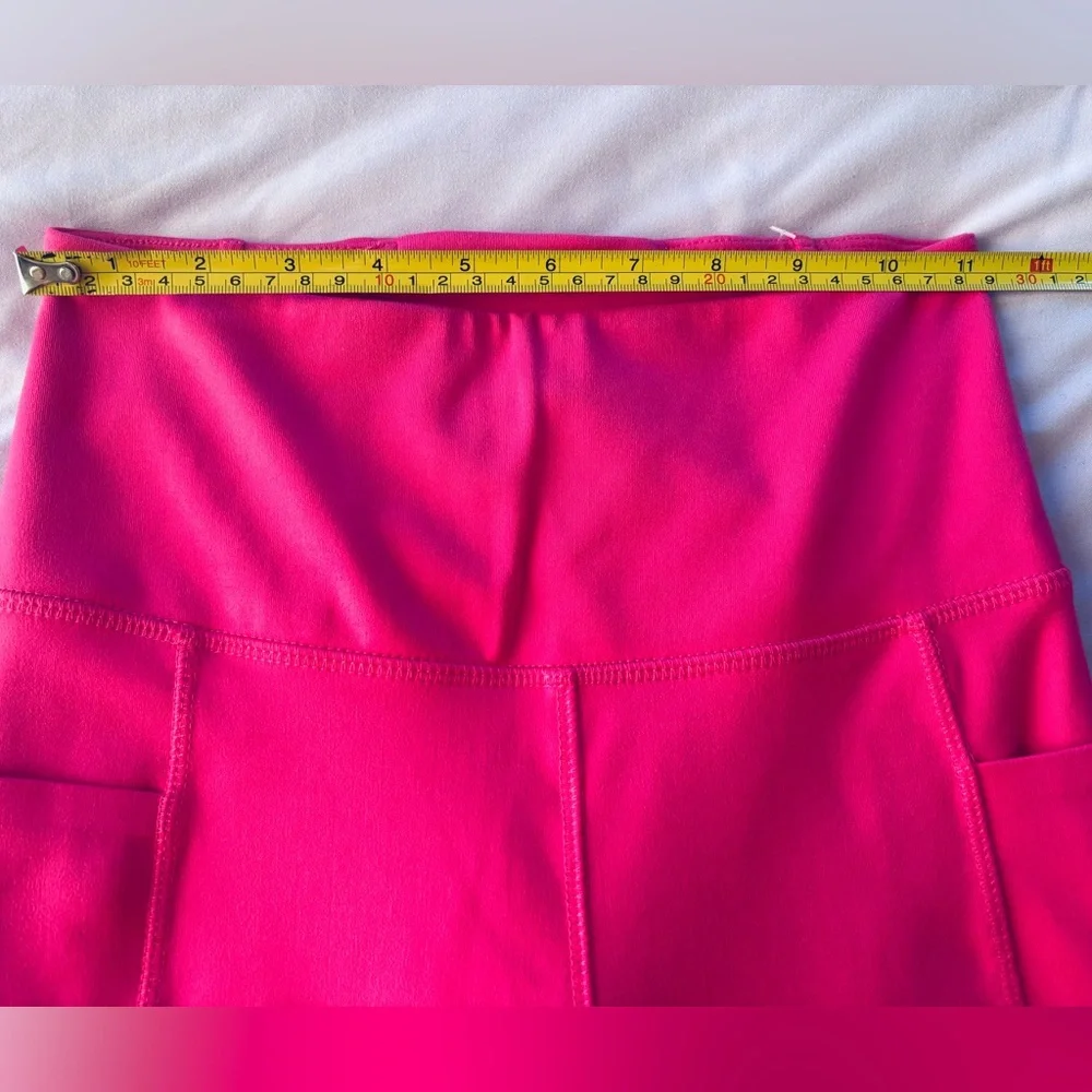 NWT DANSKIN Hot Pink High Waist XS Leggings 24” pockets - Picture 6 of 16